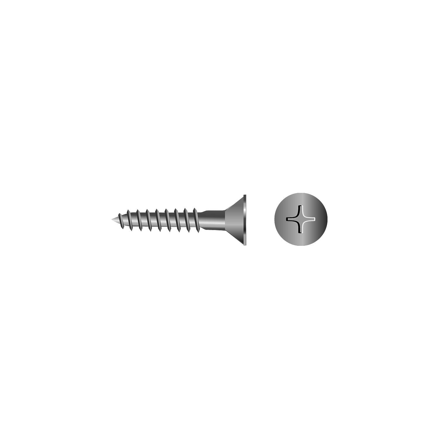 Seachoice SC3507 Phillips Wood Screw Flat Head, #12 x 1-1/2"