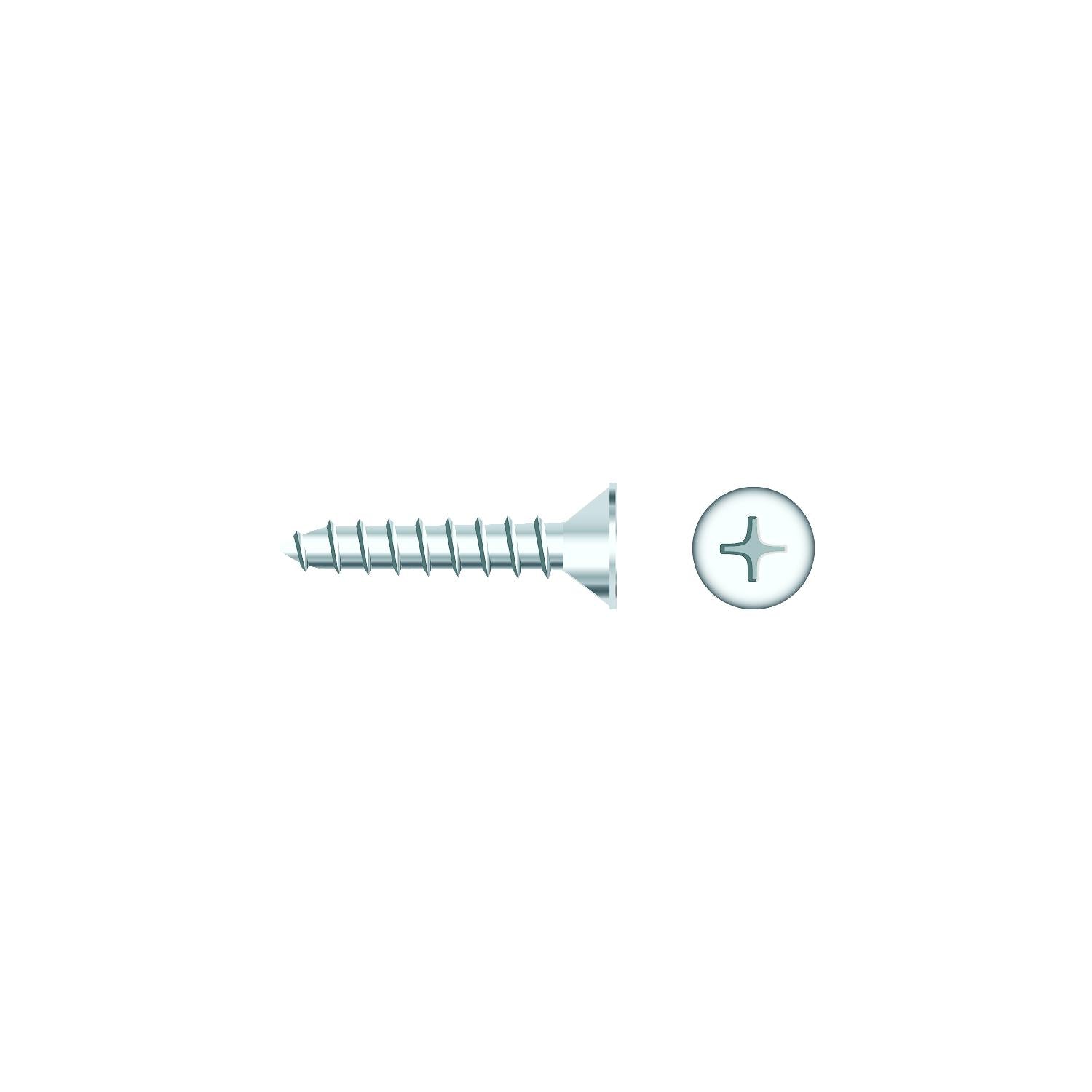 Seachoice SC620CH 01786 Chrome Plated SS Phillips Tapping Screw Flat Head, #6 x 1"