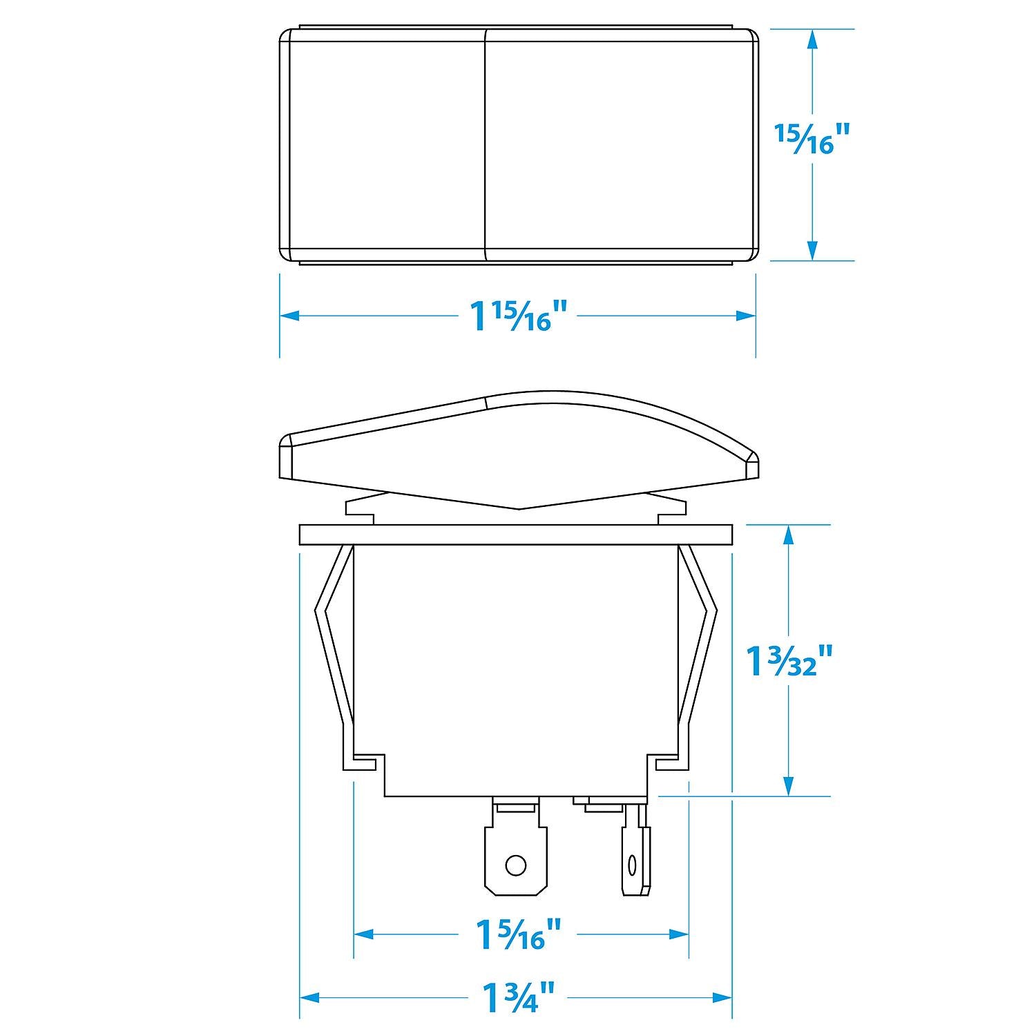 Seachoice 50-10801 Non-Illuminated Rocker Switch