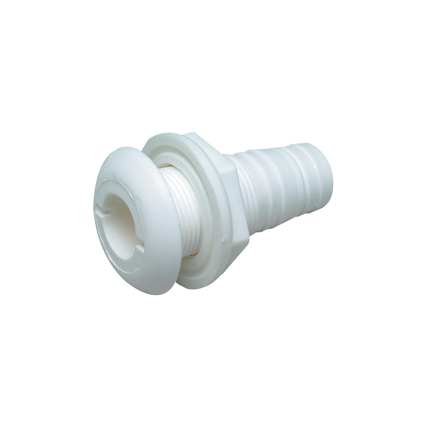 Seachoice 50-18031 5/8" White Plastic Thru-Hull w/Broad Flange