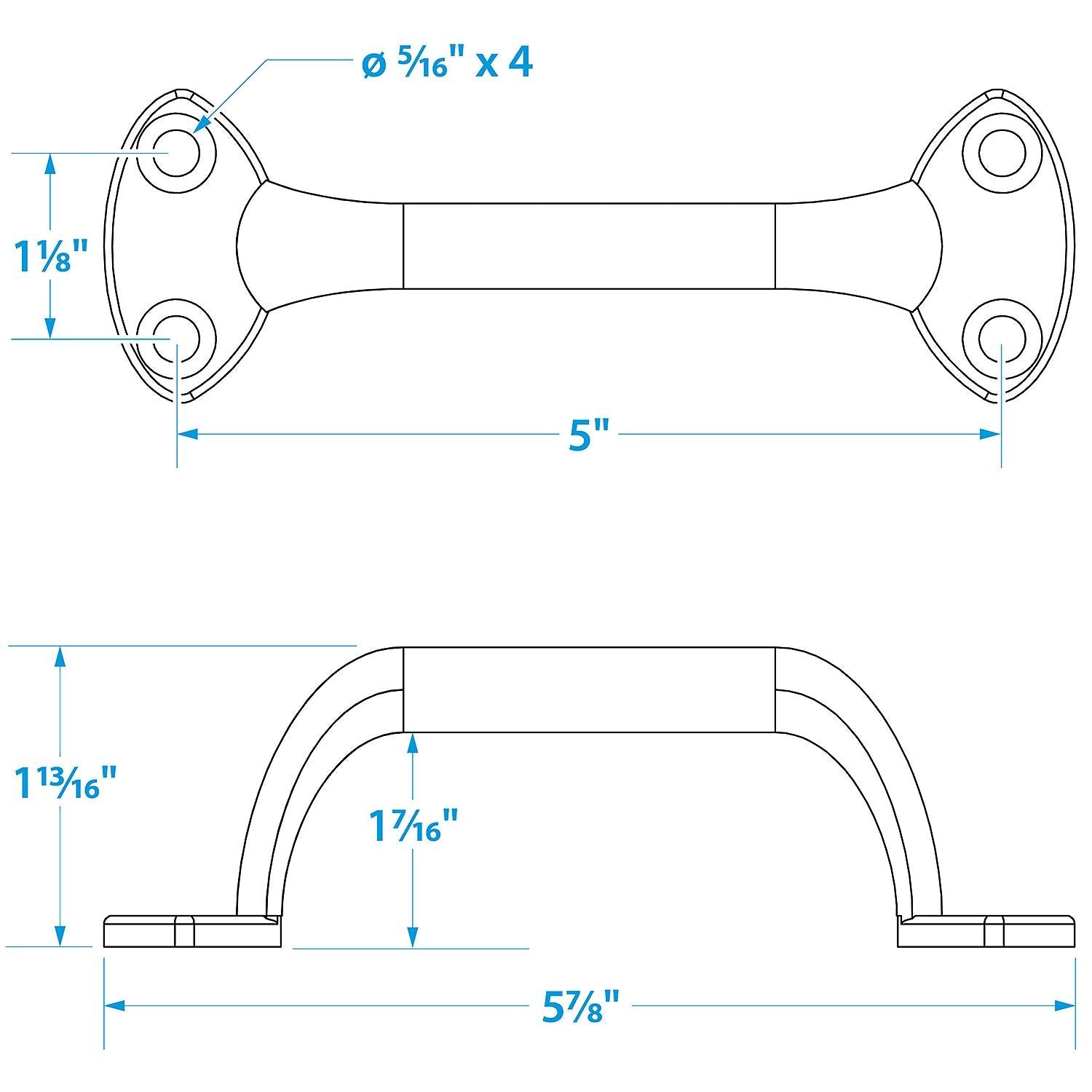 Seachoice 50-37501 Chrome Plated Zinc Transom Handle 6"