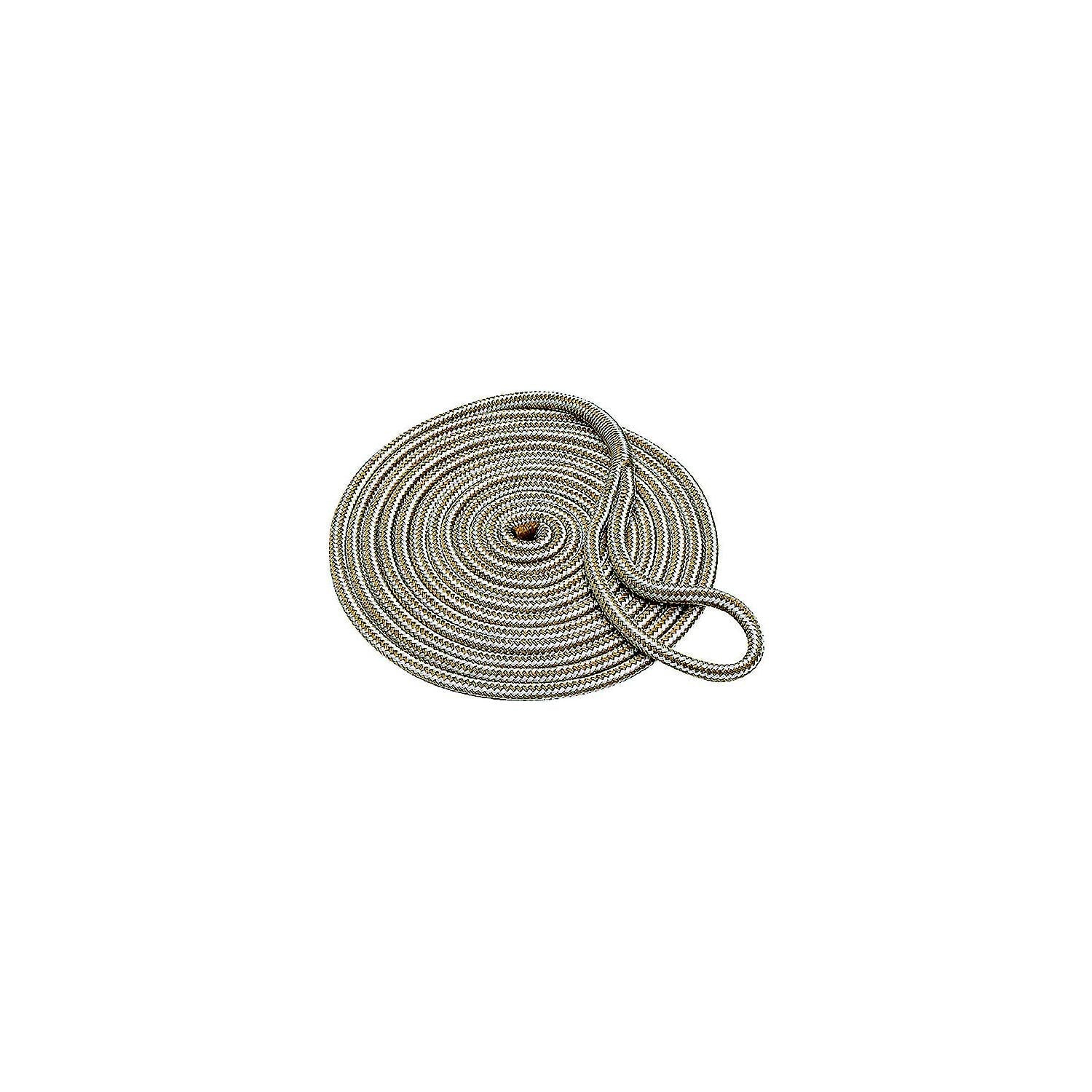 Seachoice Double-Braid Nylon Dock Line w/ Eye Splice, Pre-Shrunk, Heat Stabilized, 5/8 In. X 25 Ft., Gold White