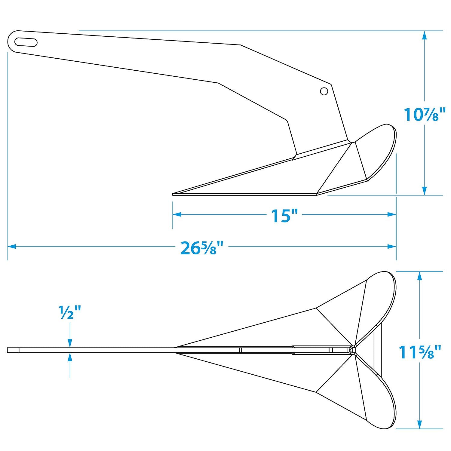 Seachoice 41550 Hot Dipped Galvanized Plow Anchor, 22 lbs.