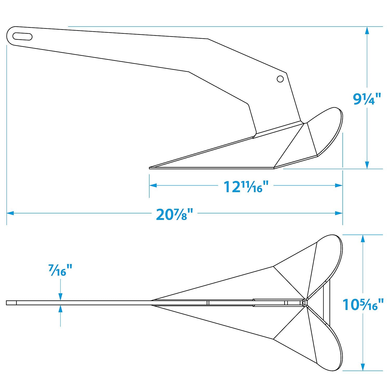 Seachoice 43840 Stainless Steel Plow Anchor, 14 lbs.