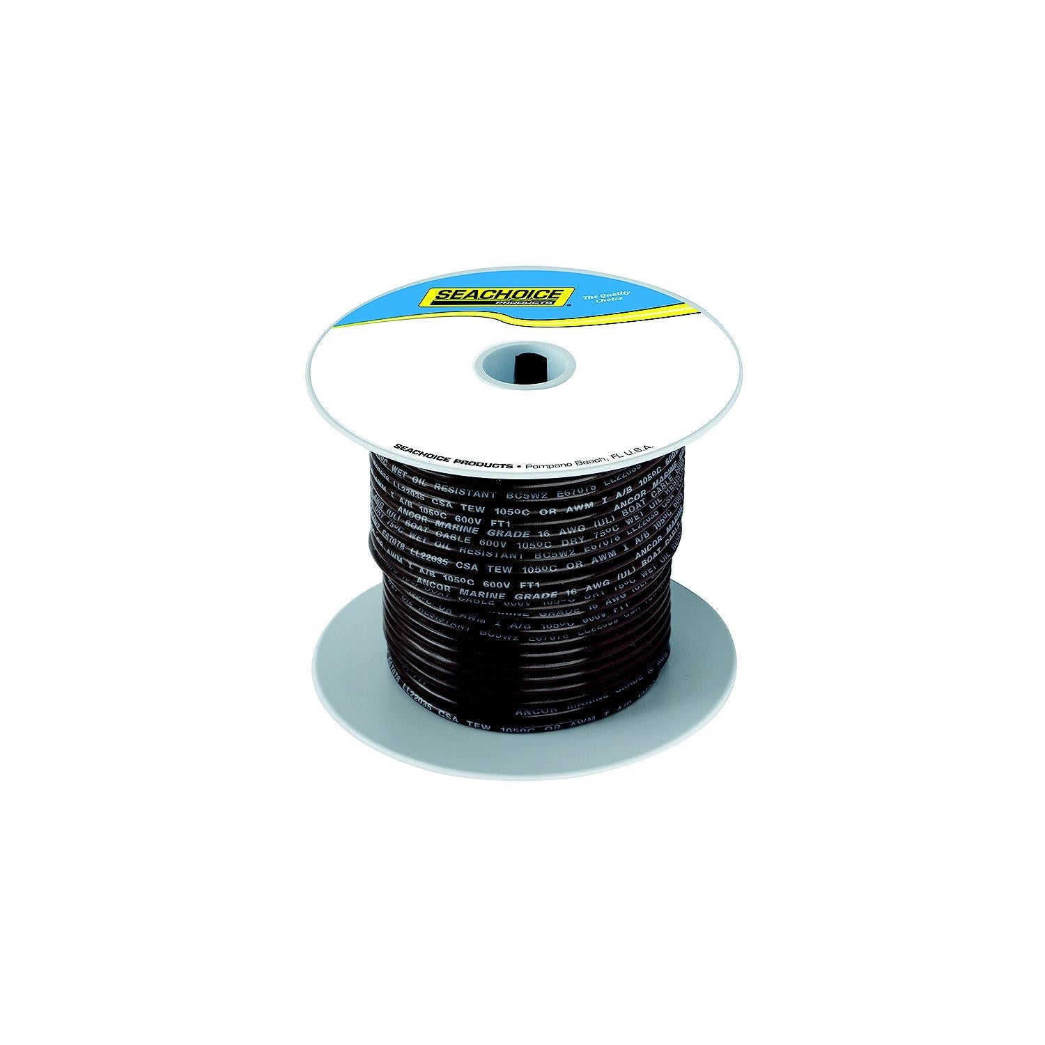Seachoice 50-63133 Tinned Copper Marine Wire, 16 AWG, Brown, 100'