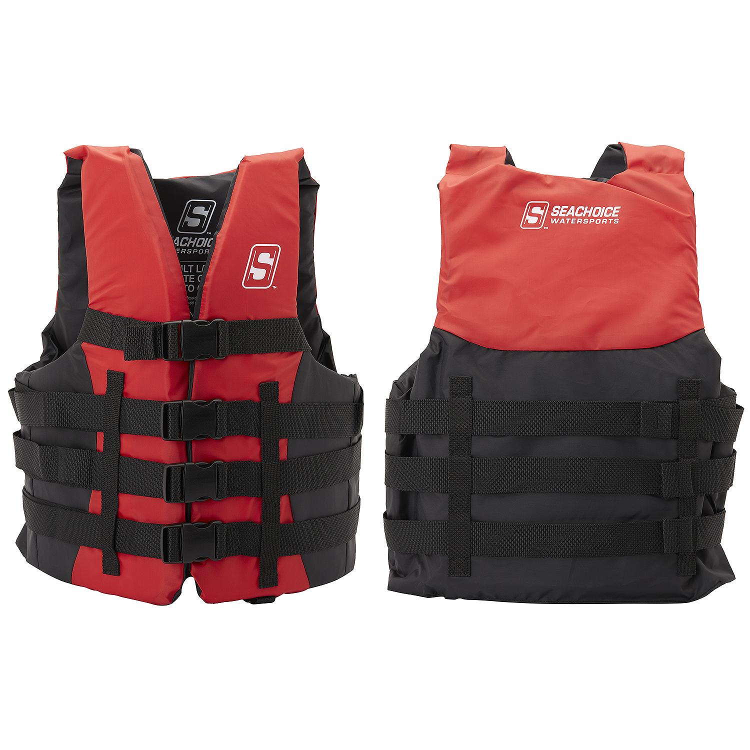 Seachoice 85393 Ski Vest 4 Belt Red, L/XL