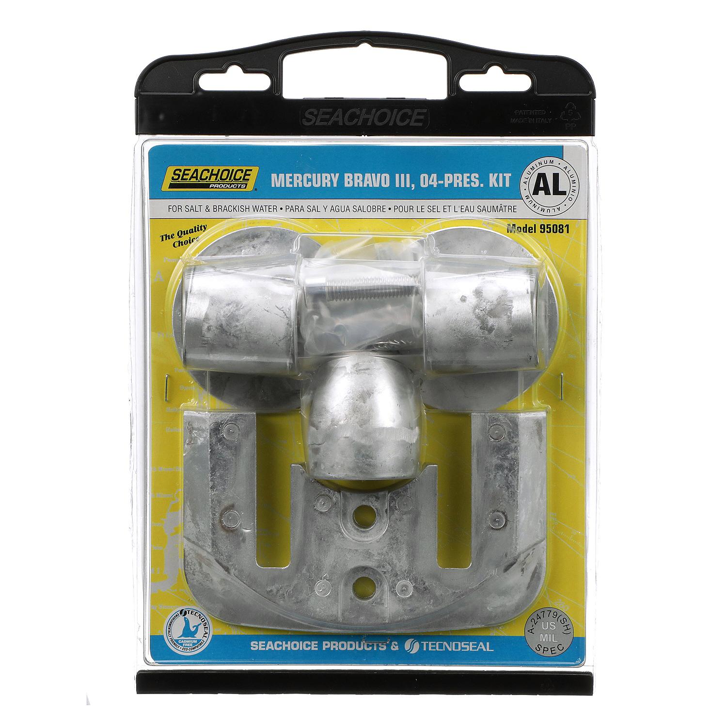 Seachoice 50-95081 Aluminum Anode Kit For Mercury Bravo III (04-Present)