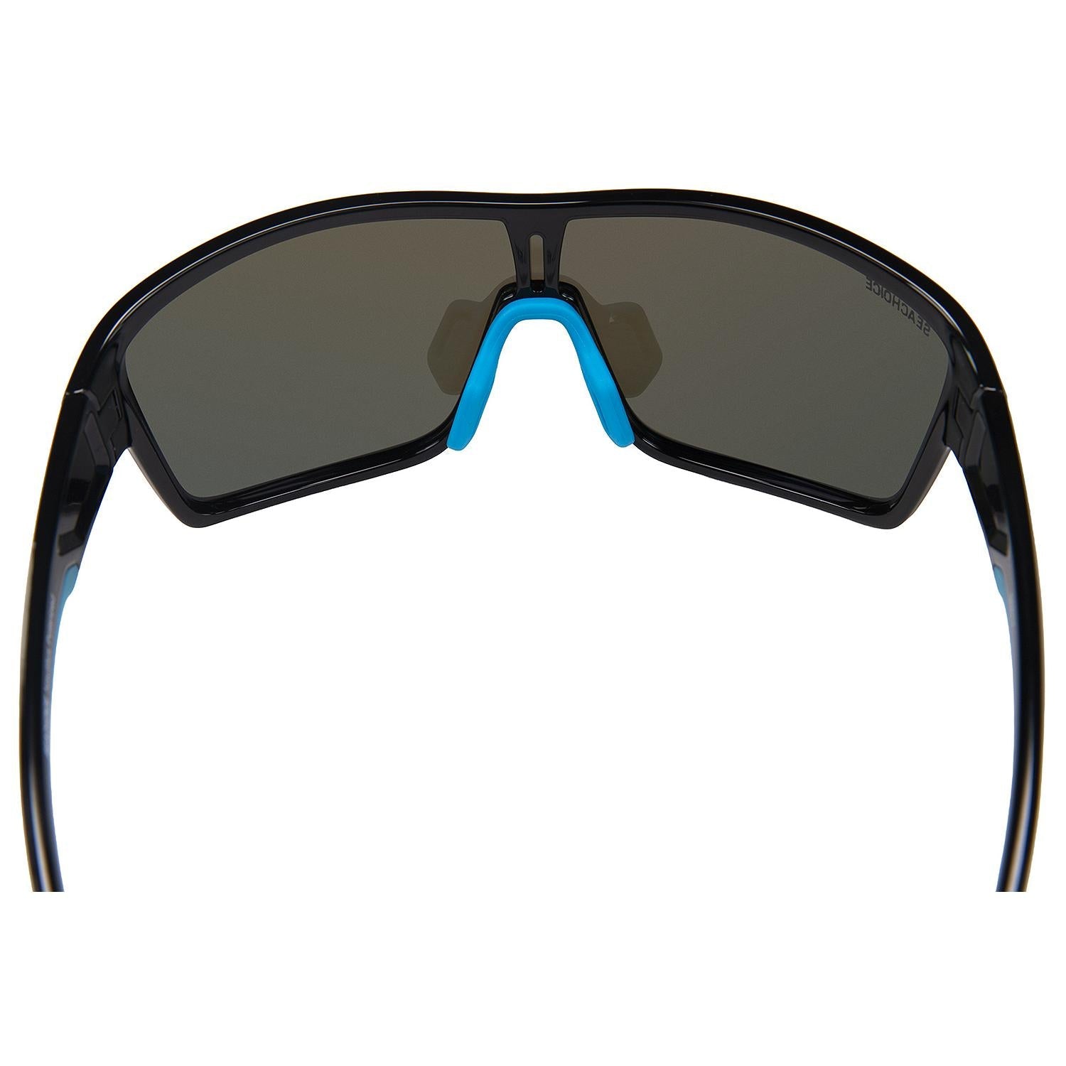 Seachoice YP120732000000 98817 "Nautilus" Polarized Sunglasses, Frame: Shiny Black, Lens: Blue Mirror