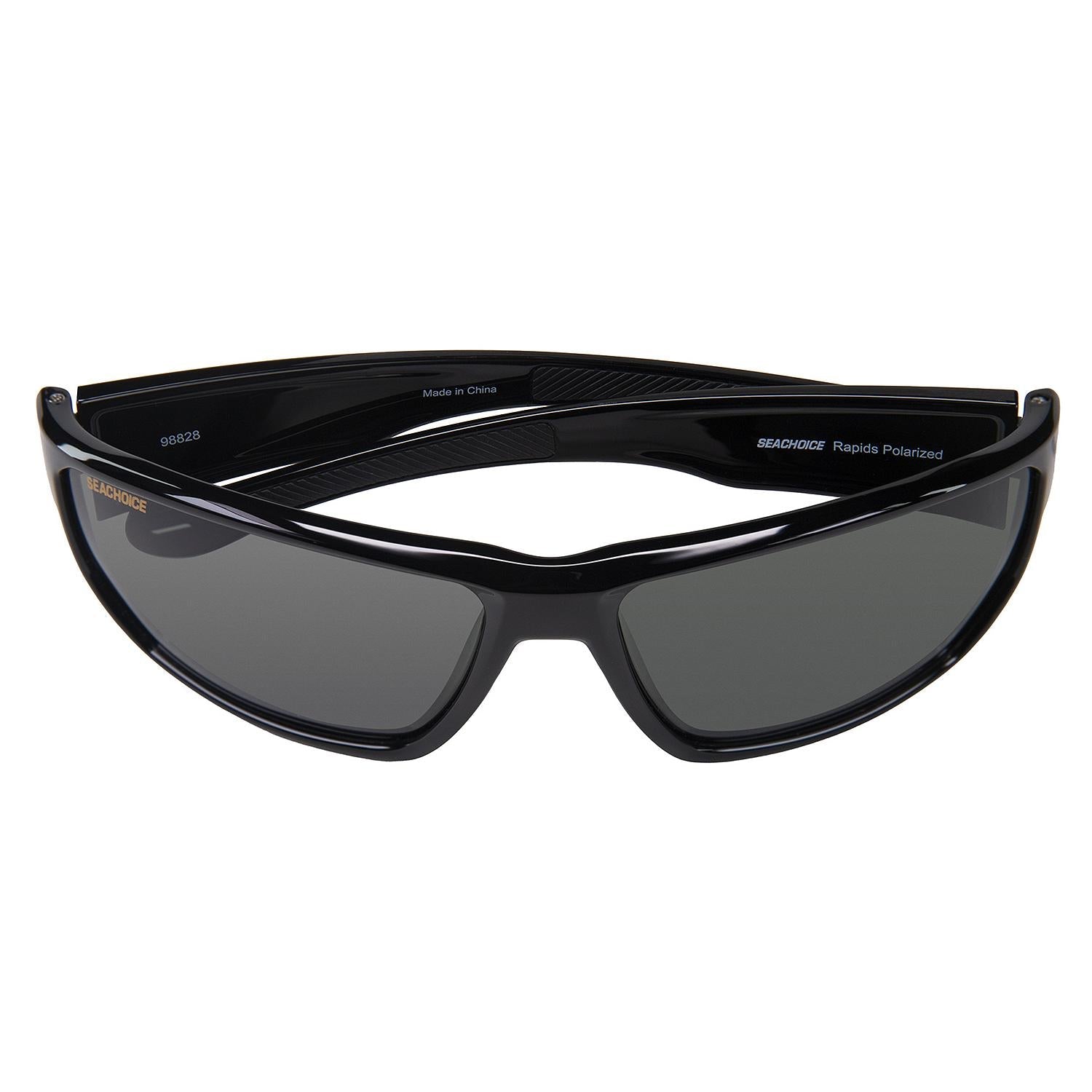 Seachoice YP120481000000 98828 "Rapids" Polarized Sunglasses, Frame: Shiny Black, Lens: Grey