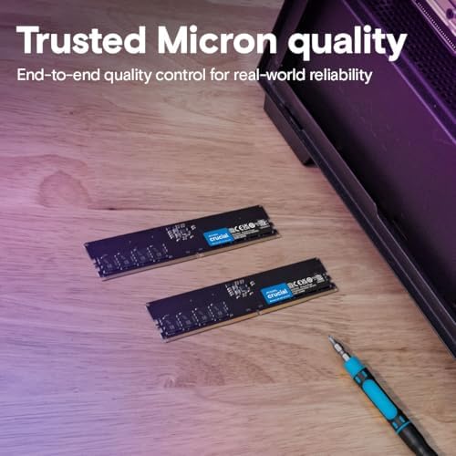 Crucial 64GB DDR5 RAM Kit (2x32GB), 4800MHz CL40 Desktop Memory, UDIMM 288-Pin, Compatible with 13th Gen Intel Core and AMD Ryzen 7000 - CT2K32G48C40U5|B09HW6ZJV5
