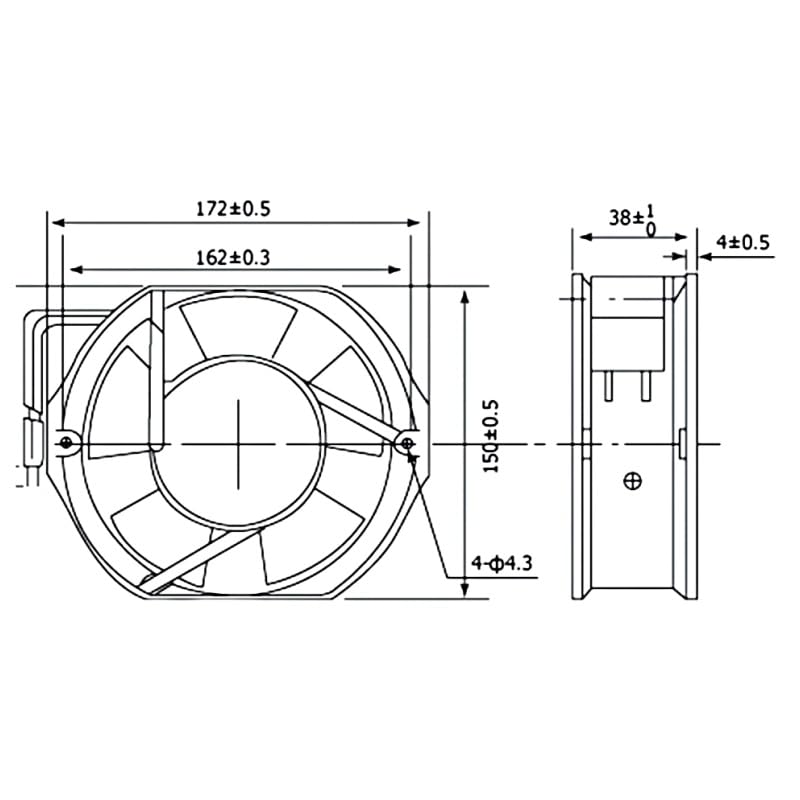 5915PC-22W-B30-SM1 AC 220V 50/60HZ 42/40W 1 Phase 172 * 150 * 38mm Cooling Fan