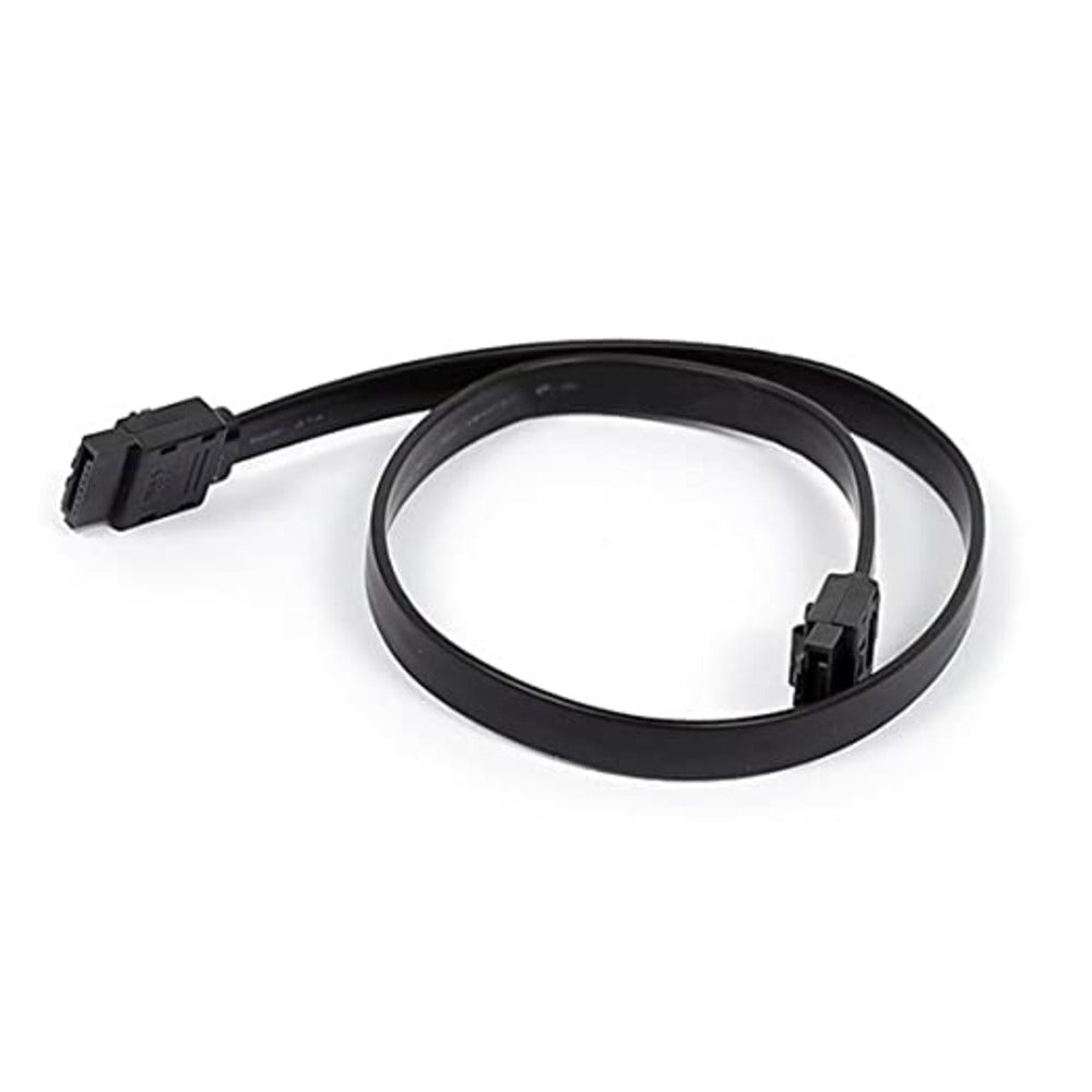 SATA III Cable, 18", Black, Locking Connectors, Straight Plugs