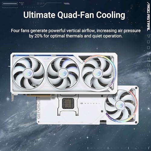 ASUS ROG Astral GeForce RTX™ 5090 OC Edition Gaming Graphics Card (PCIe® 5.0, 32GB GDDR7, HDMI®/DP 2.1, 3.8-Slot, 4-Fan Design, Axial-tech Fans, Patented Vapor Chamber, Phase-Change GPU Thermal pad)|B0DS2WQZ2M