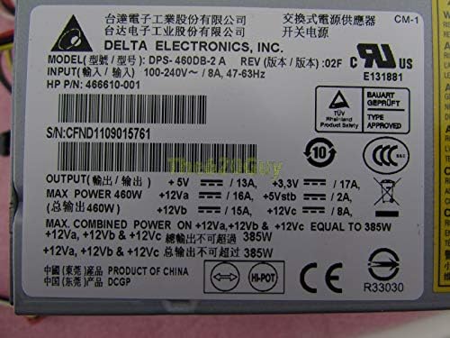 HP ML150 ML330 G6 460W 460 Watt Server Power Supply 466610-001 Delta DPS-460DB-2 (Renewed
