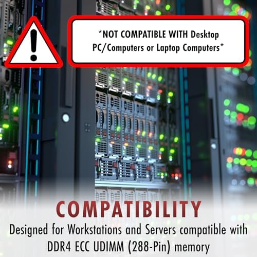 A-Tech Server 32GB Kit (2x16GB DDR4 2133MHz PC4-17000 ECC UDIMM 2Rx8 Dual Rank 1.2V ECC Unbuffered DIMM 288-Pin Server & Workstation RAM Memory Upgrade Modules (A-Tech Enterprise Series
