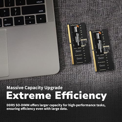 DATO DDR5 SODIMM 32GB Kit 16GBx2 Laptop RAM 5600MHz PC5-44800 CL46 1.1V 262-Pin Non-ECC unbuffered dimm, Notebook Memory Module|B0DWK7WBSM