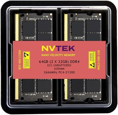 64GB (2X32GB) DDR4 2666MHZ PC4-21300 2Rx8 1.2V CL19 260-PIN ECC Unbuffered SODIMM KIT|B0FJD3K8MJ