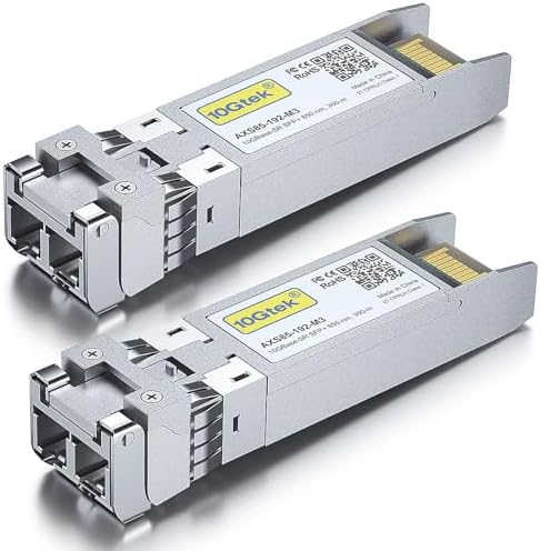 10Gtek 1000BASE-SX Gigabit SFP LC Multi-Mode Transceiver, Mini-GBIC Module for Cisco GLC-SX-MMD/GLC-SX-MM/SFP-GE-S, Ubiquiti UniFi UF-MM-1G, Meraki, Fortinet, TP-Link, 850nm, DDM, 550m, Pack of 2|B077SVS65C