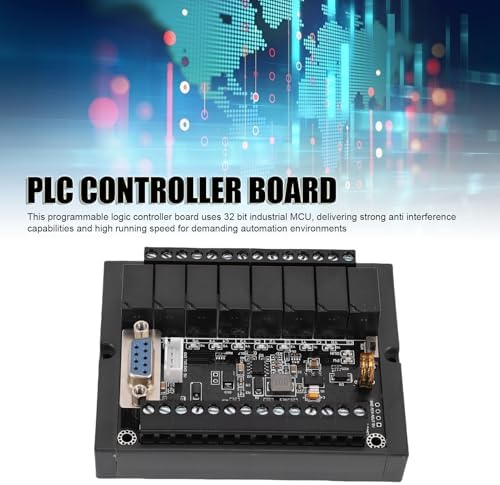 OVAQUIXI PLC Controller Board, DC 24V Programmable Logic Controller Module Rail Type Housing with Relay Output TTL and RS232 Ports|B0G44HH9FJ