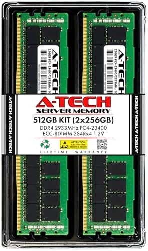 A-Tech 64GB Kit (2x32GB DDR4 2666MHz PC4-21300 ECC RDIMM 2Rx4 Dual Rank 1.2V ECC Registered DIMM 288-Pin Server & Workstation RAM Memory Upgrade Modules (A-Tech Enterprise Series