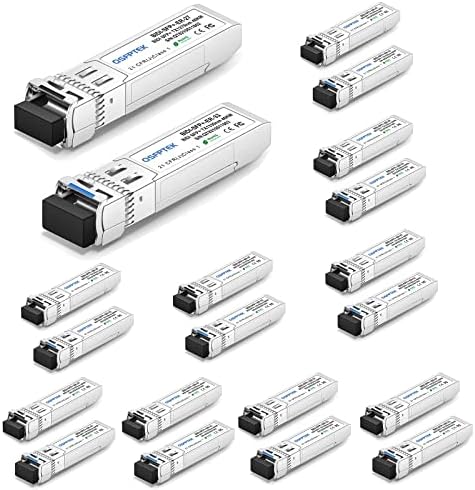 1 Pair 10G SFP+ Bidi Transceivers, 10gbe SFP LC Single-Mode Module, Bi-Directional Mini gbic for Cisco SFP-10G-BXD-I (1330nm-TX/1270nm-RX) / SFP-10G-BXU-I (1270nm-TX/1330nm-RX),10KM, with DDM|B07QLKDZJH