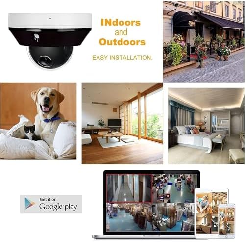 Real HD 6MP Mini PTZ Dome PoE IP Camera Outdoor with Pan Tilt, 3X Zoom, 2.8-8mm Motorized Varifocal Lens, H.265, IP66, NVR or Windows PC Required, NDAA Compliant