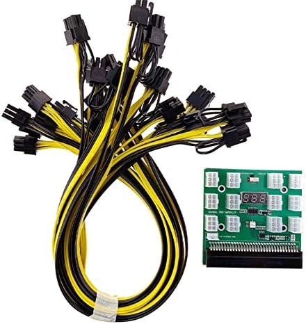 DPS-1200FB A 1200W PSU Power Supply+ Breakout Board + 12pcs 6pin-to-8pin Cables Mining BTC ETH Switching
