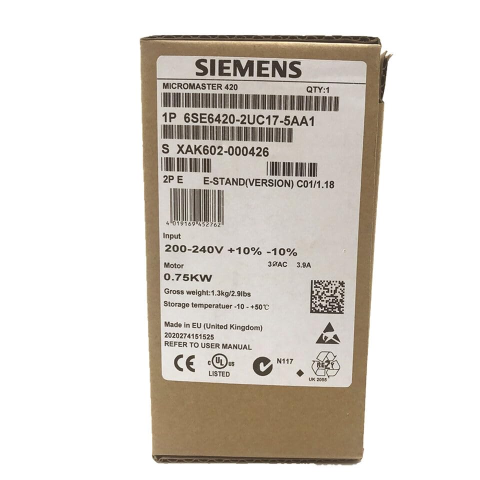 Fit for Siemens 6SE6420-2UC17-5AA1 MICROMASTER 420 Frequency Inverter PLC Module New|B0DQLNGLF3