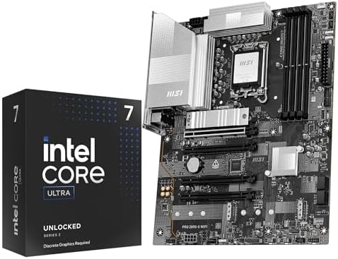 Micro Center CPU Motherboard Combo - Intel Core Ultra 7 265K 20-Cores Unlocked Desktop Processor with Msi MAG Z890 Tomahawk WiFi Gaming LGA 1851 ATX Motherboard