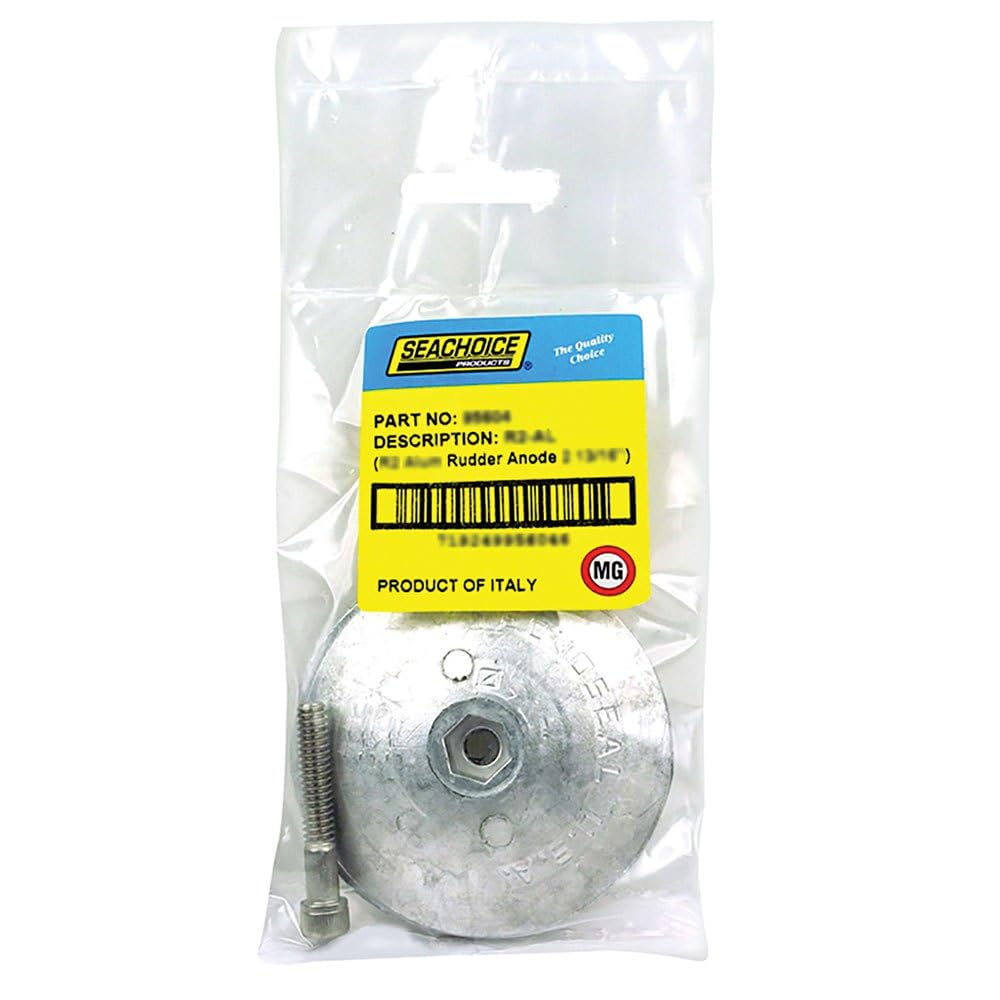 Seachoice 95608 Rudder & Trim Tab Anode w/Allen Screw, Magnesium, Model R4, Size 3-3/4" dia. x 1/2"