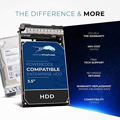 Water Panther 12TB 7.2K RPM SAS 12Gb/s 3.5" LFF HDD for Dell PowerEdge Servers | Enterprise Hard Disk Drive in 13G Tray | Compatible with Rack Servers R710 R720 R730 R420 R430