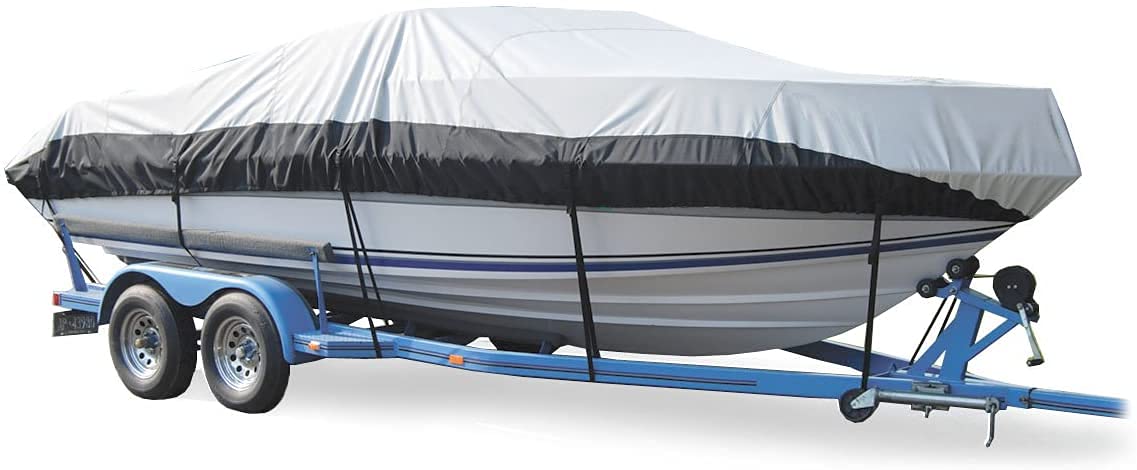 Taylor Made 70905 BoatGuard Eclipse Two-Tone Boat Cover, Heavy Duty Polyester, Includes Storage Bag, Tie-Downs, Support Pole