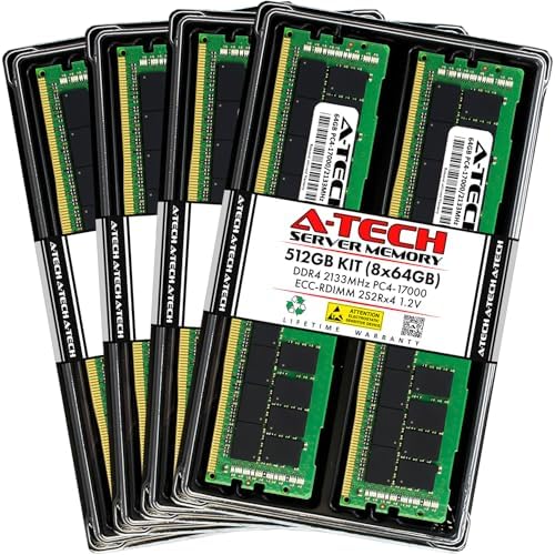 A-Tech 32GB Kit (2x16GB DDR4 3200MHz PC4-25600 ECC RDIMM 2Rx8 Dual Rank 1.2V ECC Registered DIMM 288-Pin Server & Workstation RAM Memory Upgrade Modules (A-Tech Enterprise Series