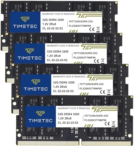 Timetec 16GB DDR4 3200MHz (or 2933MHz or 2666MHz PC4-25600 Non-ECC Unbuffered 1.2V CL22 2Rx8 Dual Rank 260 Pin SODIMM Laptop Notebook PC Computer Memory RAM Module Upgrade