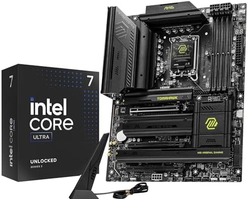 Micro Center CPU Motherboard Combo - Intel Core Ultra 7 265K 20-Cores Unlocked Desktop Processor with Msi MAG Z890 Tomahawk WiFi Gaming LGA 1851 ATX Motherboard
