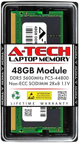 A-Tech 32GB Kit (2x16GB) DDR5 4800MHz PC5-38400 CL40 SODIMM 1.1V Non-ECC Unbuffered SO-DIMM 262-Pin Laptop Computer RAM Memory Upgrade Modules|B0B17CH652