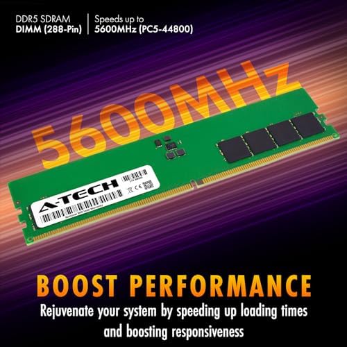 A-Tech 32GB DDR5 4800MHz PC5-38400 CL40 UDIMM 2Rx8 Dual Rank 1.1V Non-ECC Unbuffered DIMM 288-Pin Desktop PC/Computer RAM Memory Upgrade Module|B0B17JW787