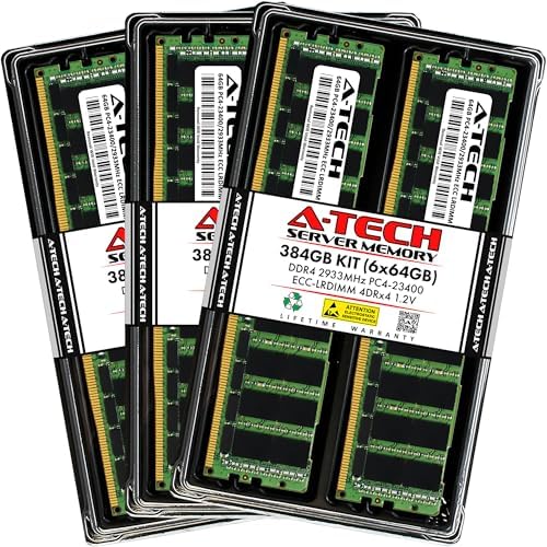 A-Tech 64GB Kit (2x32GB) DDR4 2400MHz PC4-19200 ECC LRDIMM 4Rx4 Quad Rank 1.2V Load Reduced DIMM 288-Pin Server RAM Memory Upgrade Modules (A-Tech Enterprise Series)|B0BPN3X471