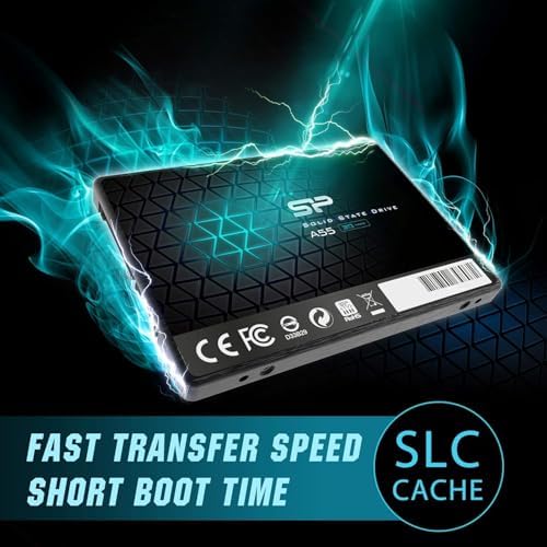 Silicon Power 1TB SSD 3D NAND A55 SLC Cache Performance Boost SATA III 2.5" 7mm (0.28" SSD Internal Solid State Drive (SU001TBSS3A55S25EC