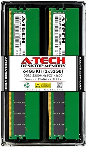 A-Tech 16GB DDR5 4800MHz PC5-38400 CL40 UDIMM 1.1V Non-ECC Unbuffered DIMM 288-Pin Desktop PC/Computer RAM Memory Upgrade Module
