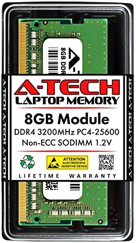 A-Tech 8GB DDR4 3200 MHz SODIMM PC4-25600 (PC4-3200AA) CL22 Non-ECC Laptop RAM Memory Module|B08KTQFZ9P