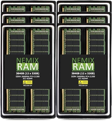 NEMIX RAM 128GB (4X32GB DDR4 2666MHZ PC4-21300 2Rx4 1.2V CL19 288-PIN ECC RDIMM Registered Server Memory KIT