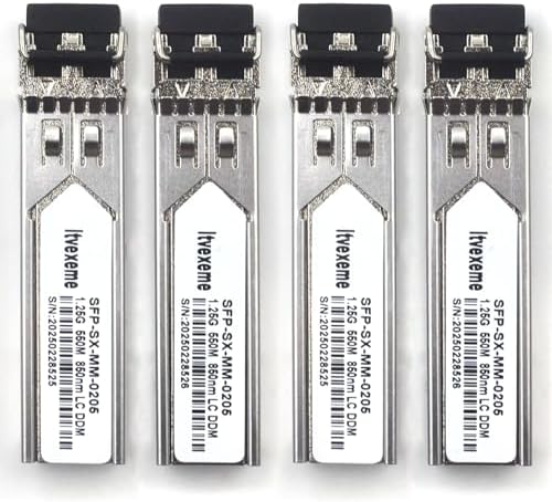 2 Pack 1.25G Multimode SFP LC Module, 1000Base-SX Gigabit Fiber Transceiver, 850nm MMF, 550m, for Router, Network Card, Switch, Firewall etc|B0DYNT62RJ