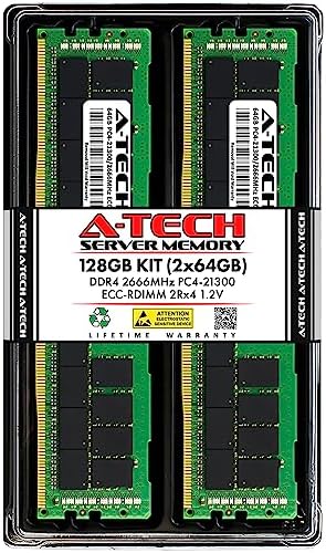 A-Tech 32GB Kit (2x16GB DDR4 3200MHz PC4-25600 ECC RDIMM 2Rx8 Dual Rank 1.2V ECC Registered DIMM 288-Pin Server & Workstation RAM Memory Upgrade Modules (A-Tech Enterprise Series