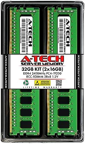 A-Tech 32GB Kit (2x16GB DDR4 3200MHz PC4-25600 ECC RDIMM 2Rx8 Dual Rank 1.2V ECC Registered DIMM 288-Pin Server & Workstation RAM Memory Upgrade Modules (A-Tech Enterprise Series