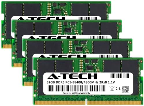 A-Tech 32GB DDR5 4800MHz PC5-38400 CL40 SODIMM 2Rx8 Dual Rank 1.1V Non-ECC Unbuffered SO-DIMM 262-Pin Laptop Computer RAM Memory Upgrade Module|B0B1718KB1