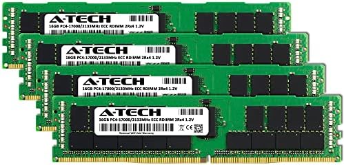 A-Tech 64GB Kit (4x16GB RAM for Dell PowerEdge M630, R430, R440, T440, T630 | DDR4 2133MHz PC4-17000 ECC RDIMM 2Rx4 Registered Server Memory Upgrade