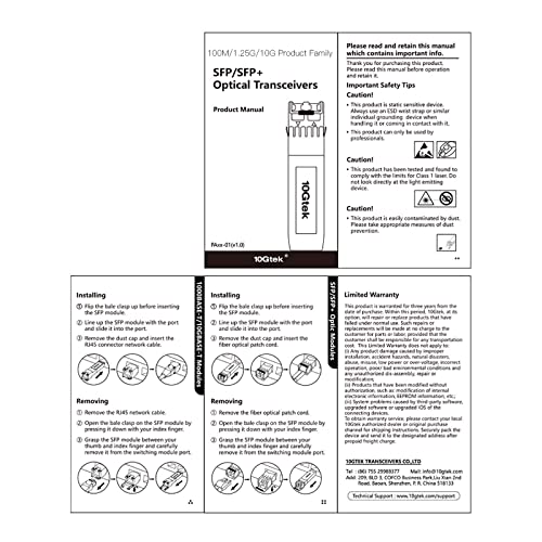 10Gtek ๐ญ๐ฌ/๐ญ๐ฌ๐ฌ/๐ญ๐ฌ๐ฌ๐ฌ๐๐ฎ๐๐ฒ-๐ง ๐๐ผ๐ฝ๐ฝ๐ฒ๐ฟ ๐ฆ๐๐ฃ, Auto-Negotiation SFP to RJ45 Mini-GBIC Transceiver or Cisco GLC-T(10/100/1000)/SFP-GE-T(10/100/1000) Pack of 2|B09NNMP934