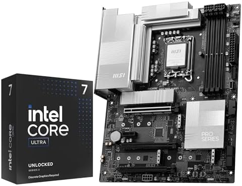 Micro Center CPU Motherboard Combo - Intel Core Ultra 7 265K 20-Cores Unlocked Desktop Processor with Msi MAG Z890 Tomahawk WiFi Gaming LGA 1851 ATX Motherboard