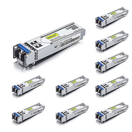 10Gtek 1.25G SFP Transceiver 1000Base-LX, 1310nm SMF SingleMode Fiber Optic Module, up to 10 km, for Cisco GLC-LH-SMD, Meraki MA-SFP-1GB-LX10, Ubiquiti UniFi, Fortinet, Mikrotik, TP-Link, Pack of 2|B08BP6MX14